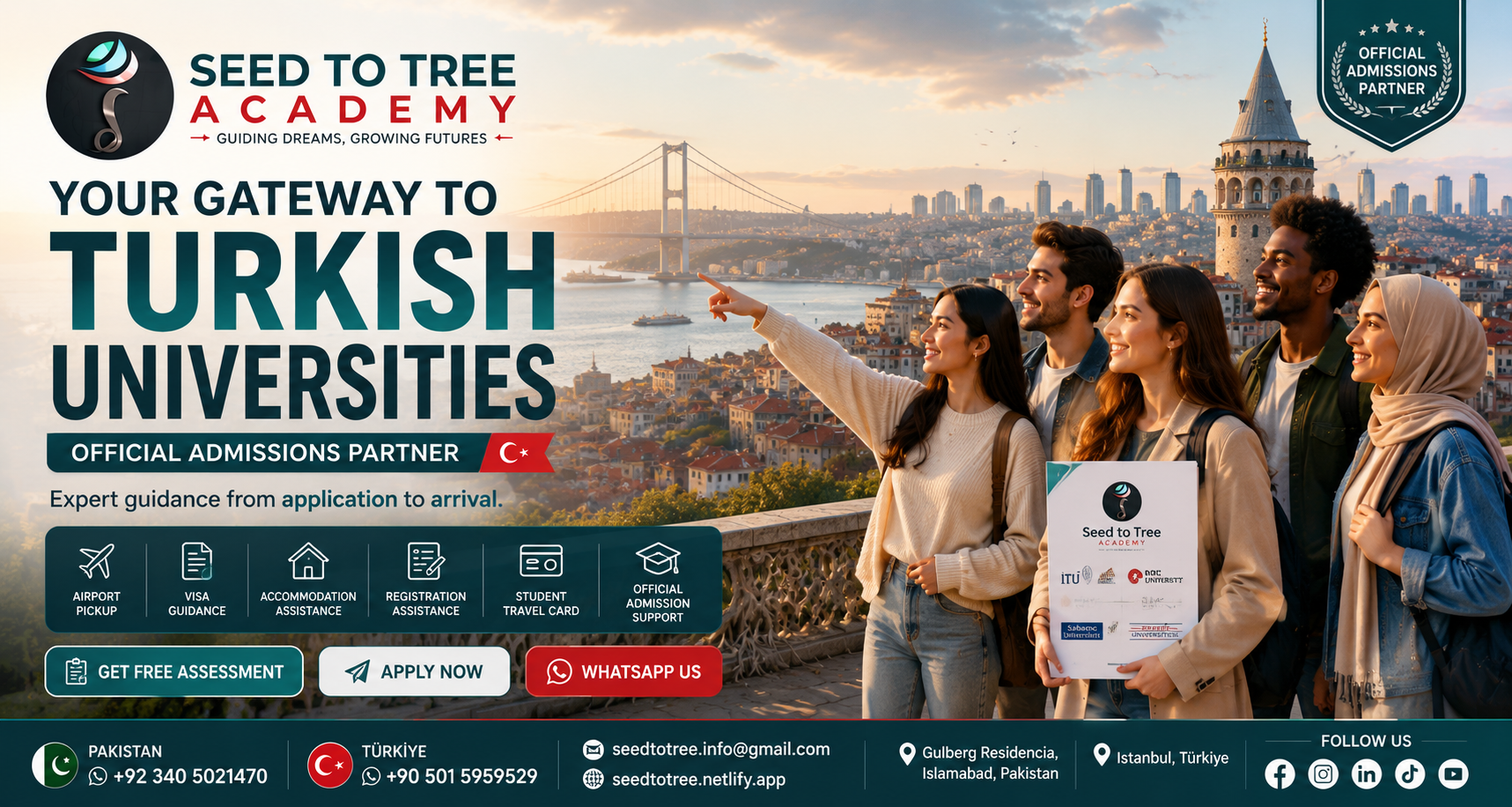 Zero banner of Seed to Tree homepage carousel showcasing Admissions in turkey.